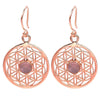Pendientes Flor de la vida con cuarzo rosa