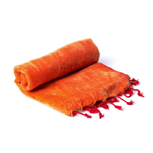 Meditatie omslagdoek oranje/rood