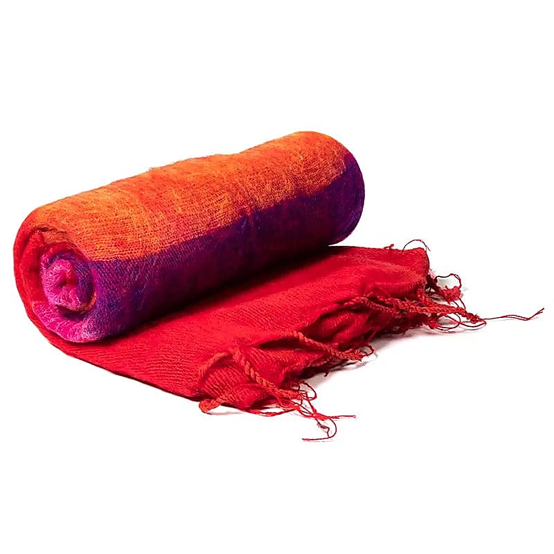 Châle de Méditation rouge à rayures