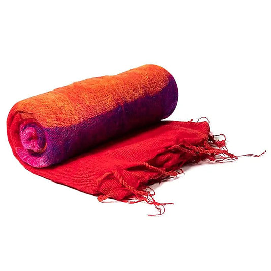 Meditatie omslagdoek rood met strepen