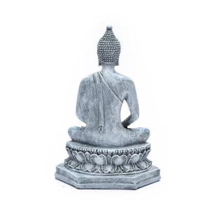 Buddha che medita Thailandia grigio Poliresin thumb