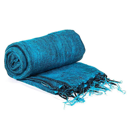 Meditation shawl aqua blue thumb