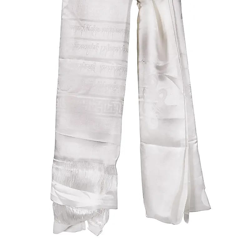 Kathag écharpe tibétaine de luxe blanche XL