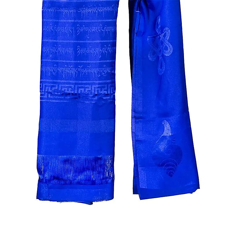 Kathag écharpe tibétaine de luxe blue XL