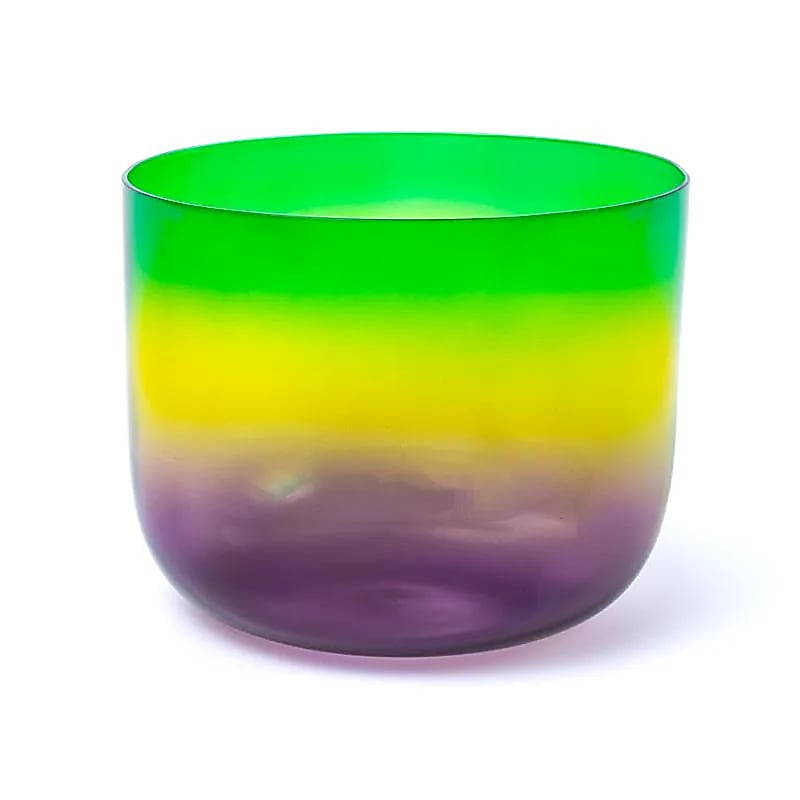 Cuenco de cristal Arco iris transparente tono Fa 432 hz + bolsa