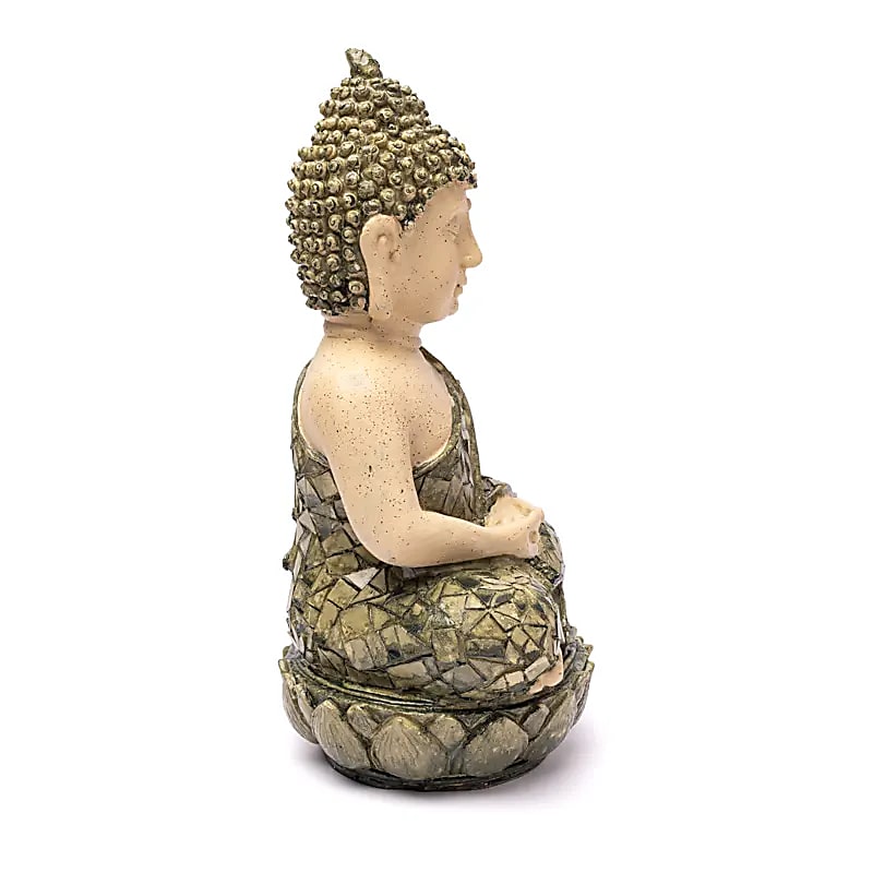 Meditation Buddha statue green mosaic wholesale