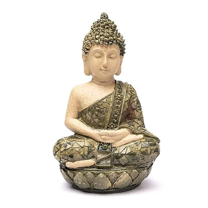 Meditation Buddha statue green mosaic thumb
