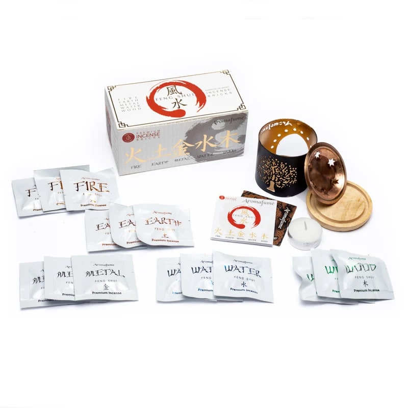 Aromafume Feng Shui set: Diffuser incense bricks Iron