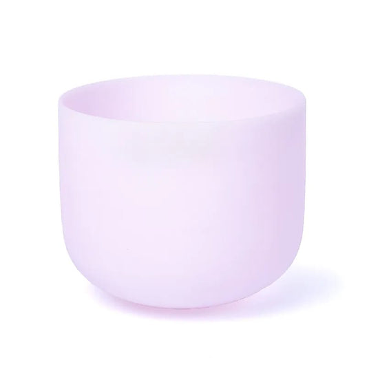 Kristall-Klangschale rosa F-Ton 432 Hz + Tasche