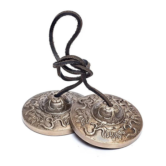 Tingshas Hindou Om avec lotus
