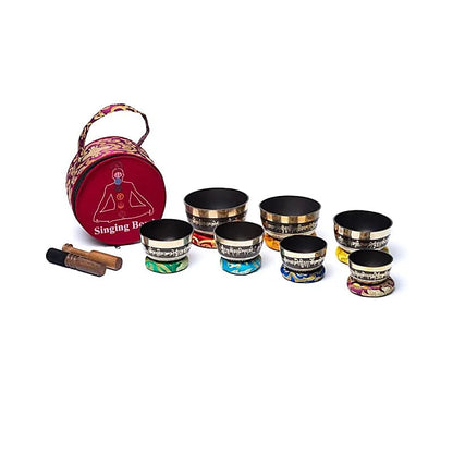 Chakra singing bowl set with bag thumb