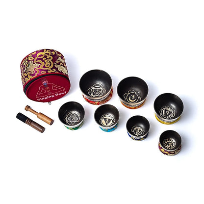 Chakra singing bowl set with bag wholesale thumb