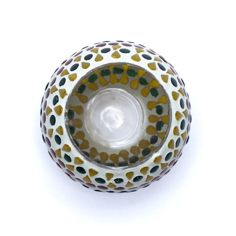 Mosaic tea light holder flowers