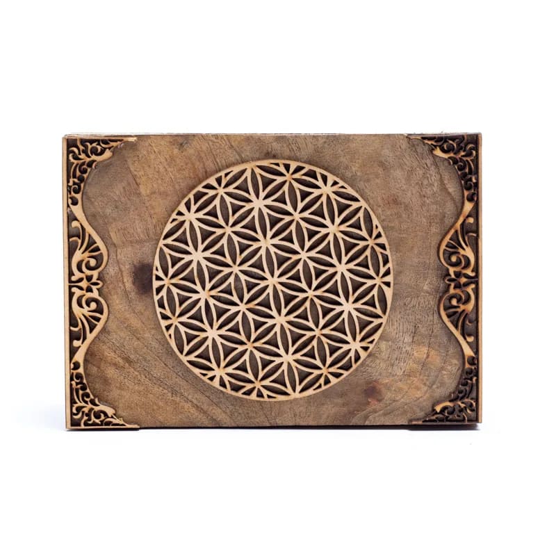 Tarotbox Blume des Lebens aus Mangoholz kaufen