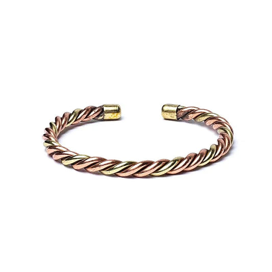 Bracelet torsadé couleur bronze/or