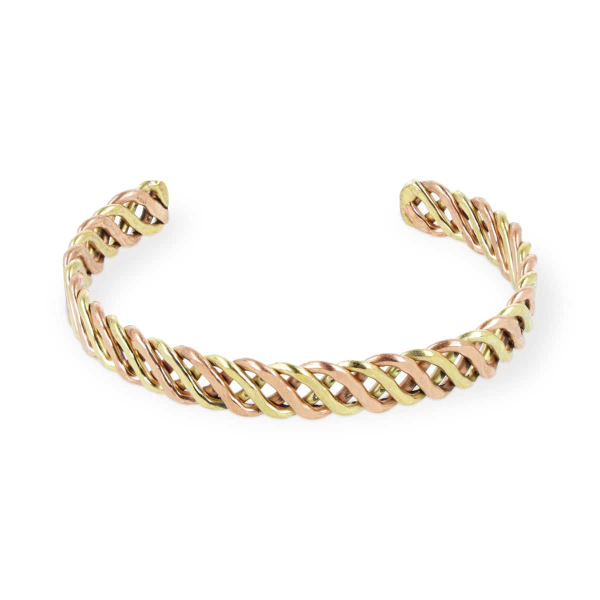 Gevlochten armband brons- en goudkleurig groothandel