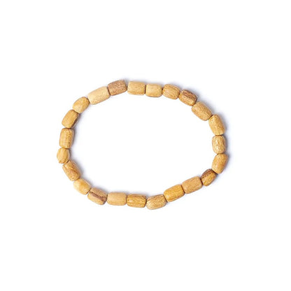 Pulsera elástica Palo Santo cuentas cilíndricas al por mayor thumb