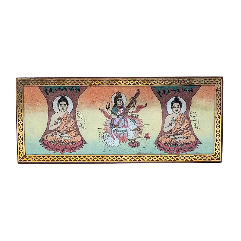 Tarot oder Schmuckkistchen Saraswati und Buddha