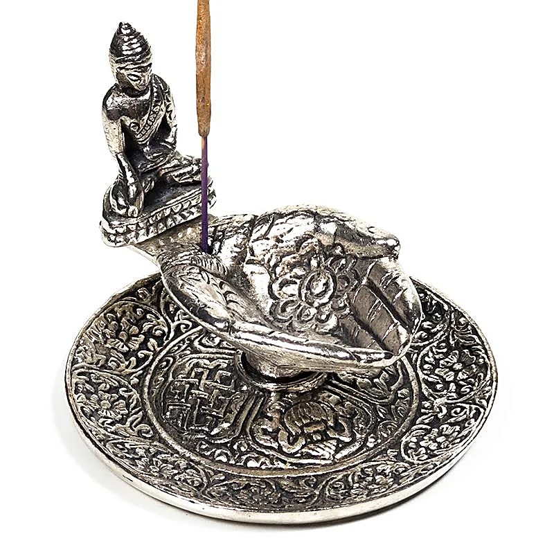 Incense burner offering hands with boeddha