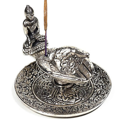 Incense burner offering hands with boeddha thumb