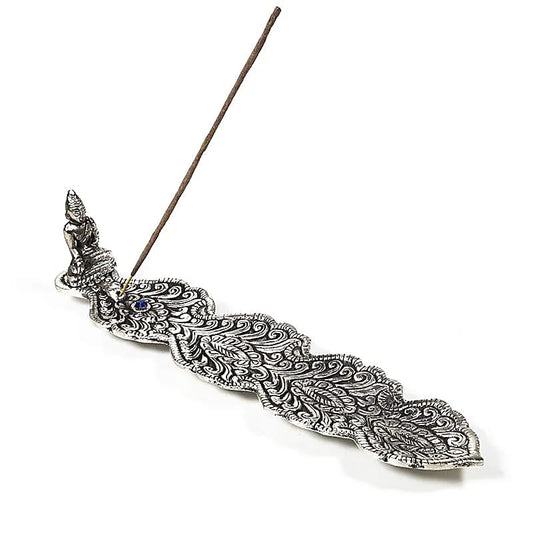 Brucia incensi Buddha foglia color argento