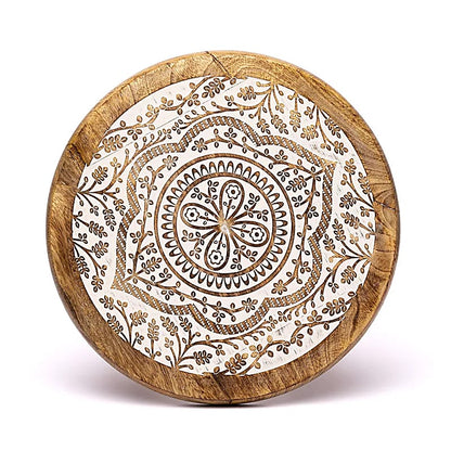 Mesita de madera de mango con Mandala estampado al por mayor thumb