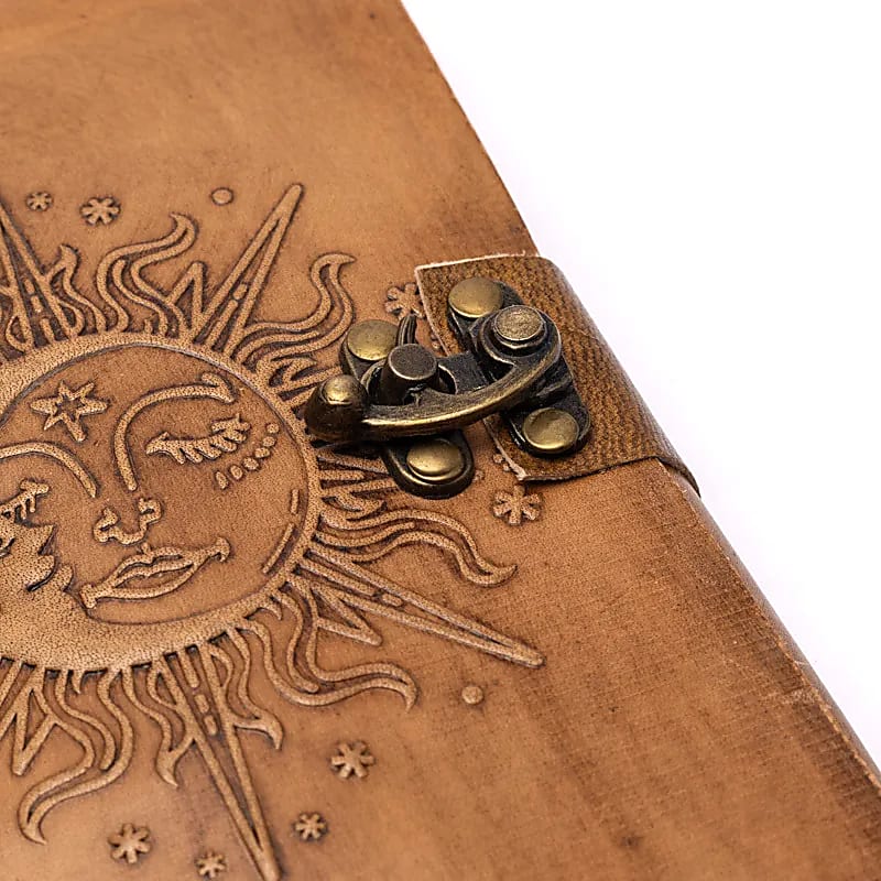 Notitieboek Zon & Maan met kunstlederen kaft
