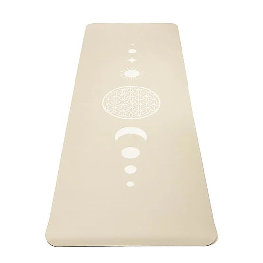Yogi & Yogini Premium TPE Yoga Mat Flower of life beige