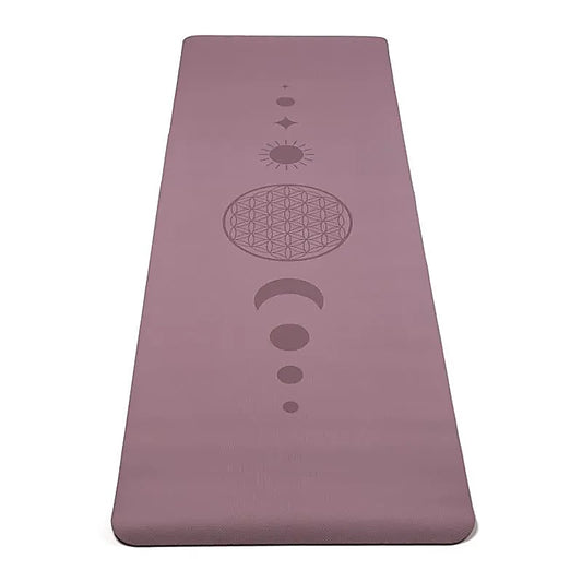 Yogi & Yogini Premium TPE yogamat Bloem des Levens lila