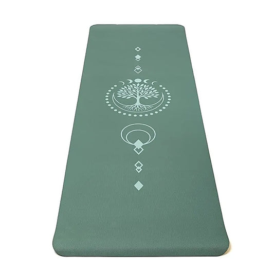 Yogi & Yogini Premium TPE Yoga Mat Tree of life green