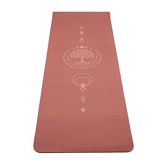 Yogi & Yogini Premium TPE Yoga Mat Tree of life mauve