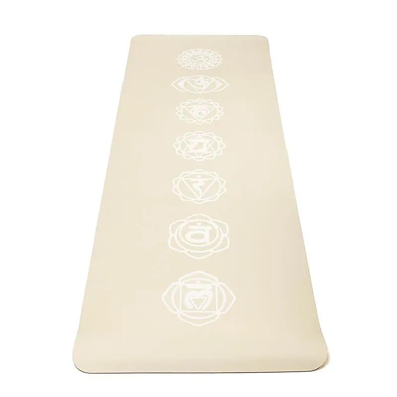 Yogi & Yogini Premium TPE yogamat chakra beige