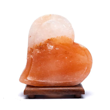 Salt lamp Double heart with cable and LED thumb