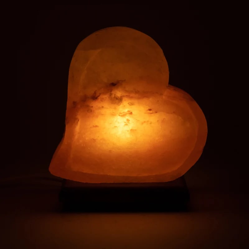 Salt lamp Double heart with cable and LED