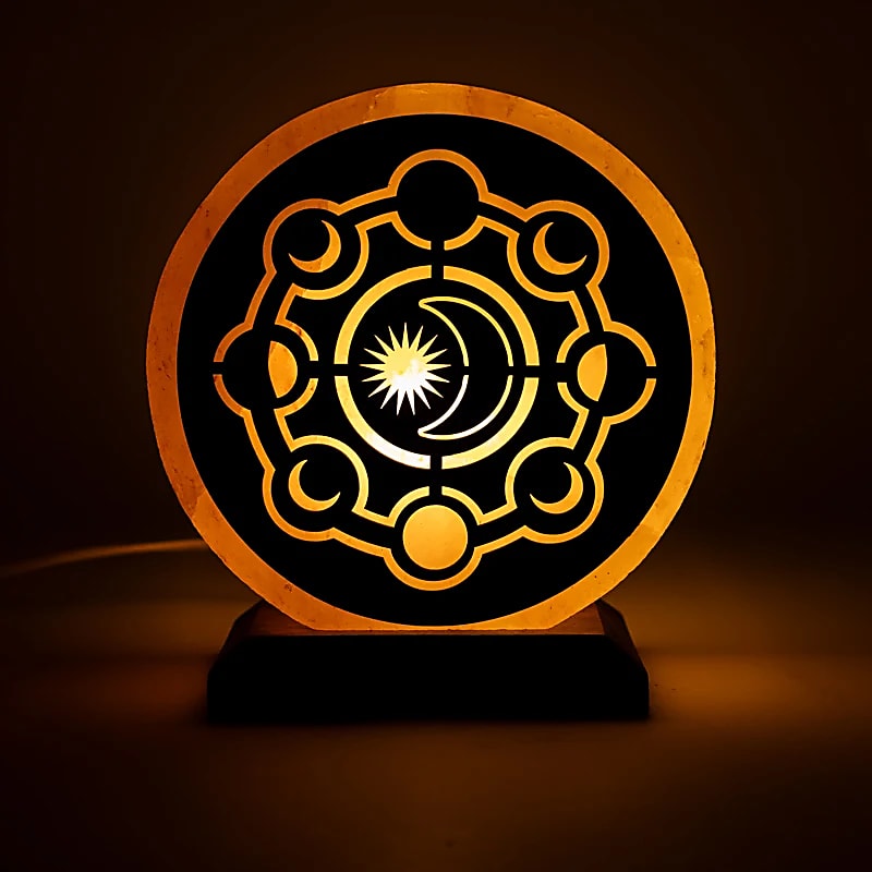 Salt lamp Moon phases with cable and bulb wholesale