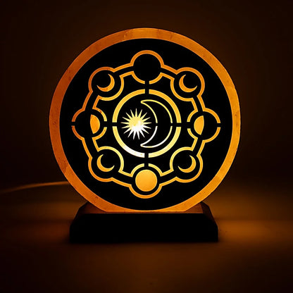Salt lamp Moon phases with cable and bulb wholesale thumb
