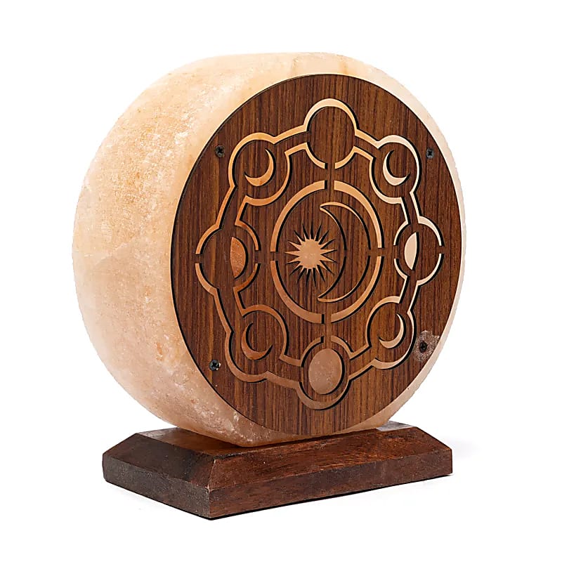 Salt lamp Moon phases with cable and bulb