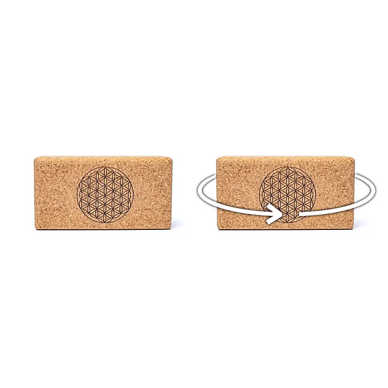 Yogablock Kork Blume des Lebens Mandala
