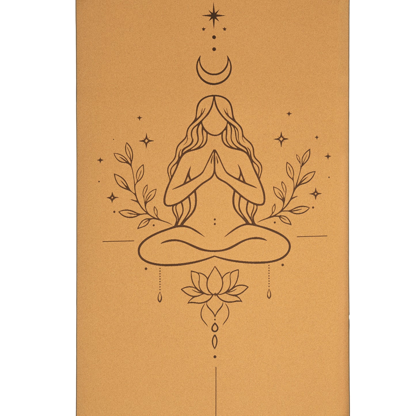 Yogi & Yogini Yogamat Cork / TPE lijnwerk Goddelijk Vrouwelijke