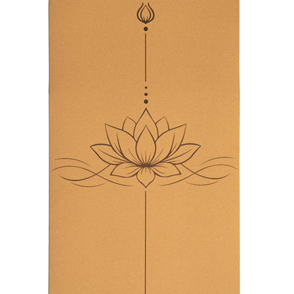 Yogi &amp; Yogini Tappetino yoga in sughero / TPE, disegno a linee loto all’ingrosso thumb