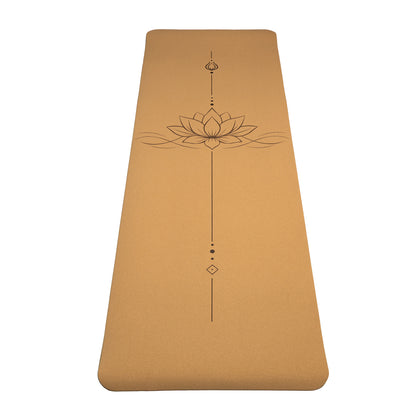 Yogi & Yogini Tappetino yoga in sughero / TPE, disegno a linee loto thumb