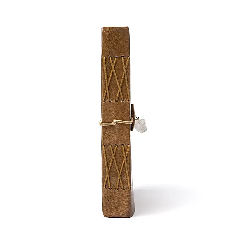 Cuaderno Árbol de la Vida con cristal de roca y cubierta de polipiel Cuero sintético (poliuretano)