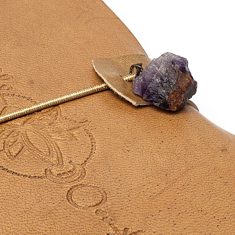 Notitieboek Lotus met amethist en kunstleren omslag