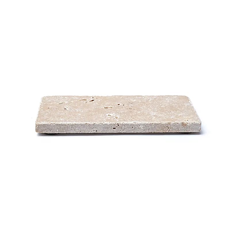 Travertijn zeephouder of kaarshouder beige