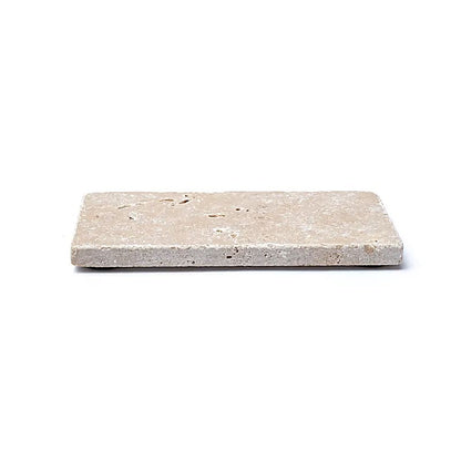 Travertijn zeephouder of kaarshouder beige Travertijn thumb