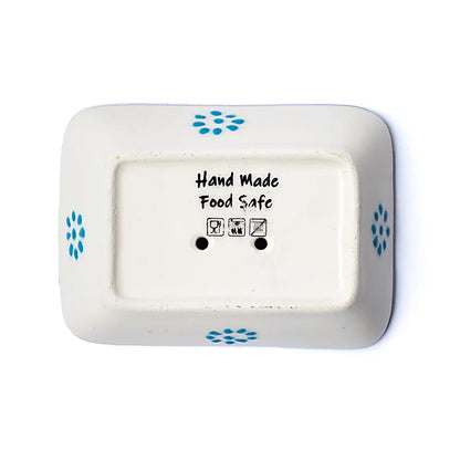 Soap holder handmade red white blue Ceramic thumb