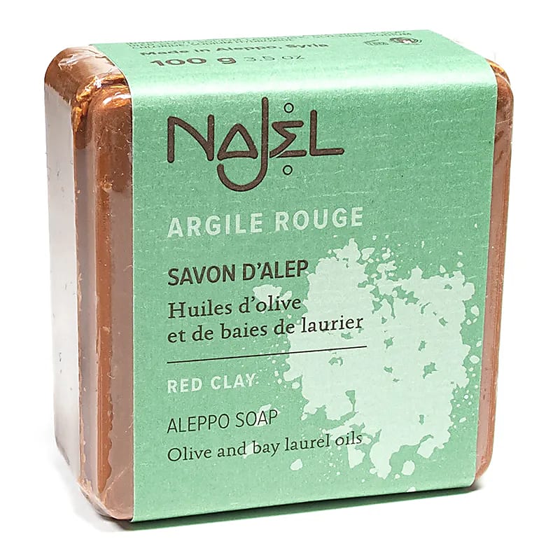 Najel Savon d'Alep exfoliant à l'argile rouge