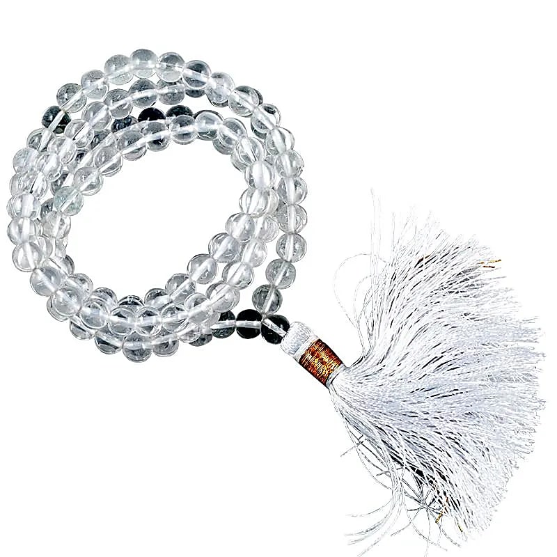 Mala Bergkristall AA Qualität, 108 Perlen +Tasche