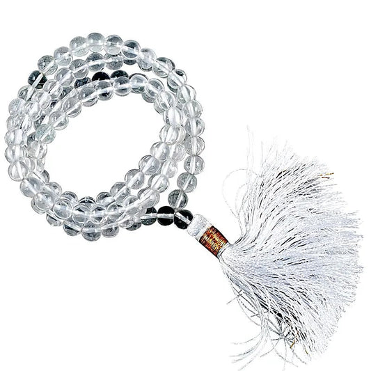 Mala Bergkristall AA Qualität, 108 Perlen +Tasche