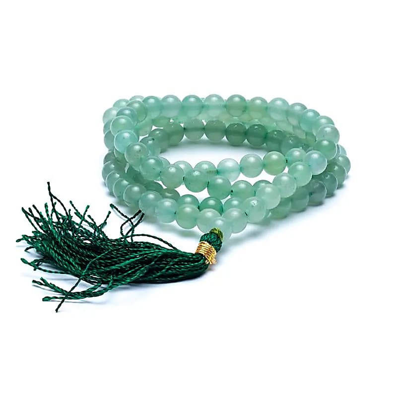 Mala Aventurine AA 108 perles + sachet de brocart